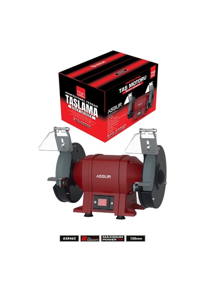 Assur 250W 150 MM Disk Çapı Zımpara Balta Bıçak Bileme Makinesi Taş Motoru Tezgah Üstü Taşlama - 3063