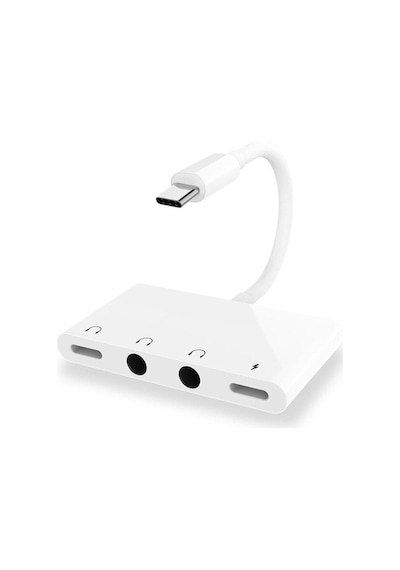 Ally Andriod Usb Type C 4In1 Otg Ses Adaptörü Çift Dc 3.5Mm Jack
