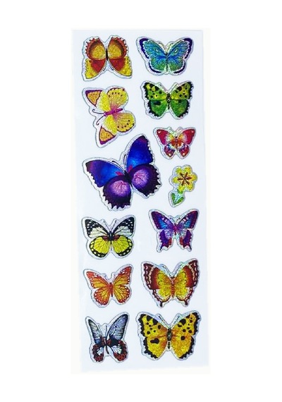 Sticker Kabartmalı Stiker Defter, Planlayıcı Etiket Kelebek Cb395 16x7 Cm