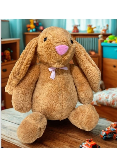 Uyku Arkadaşım Uzun Kulak Bunny Peluş Tavşan 65 Cm Kahverengi
