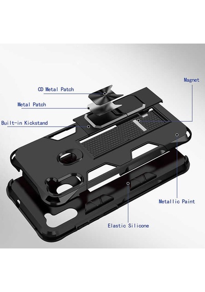 Kilifone - Galaxy A11 Uyumlu Kılıf Katlanabilir Standlı Koruyucu Volve Kapak - Kırmızı - T14234