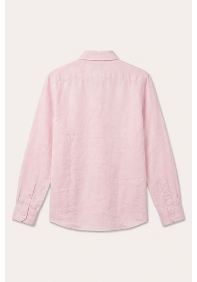 Defacto Regular Fıt Keten Uzun Kollu Gömlek C1825ax26smpn440 Pembe-pn440