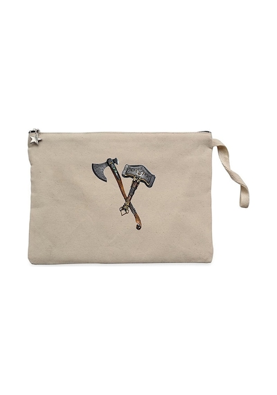 God of War Ragnarok Kratos Weapon Krem Clutch Cüzdan / El Çantası Krem