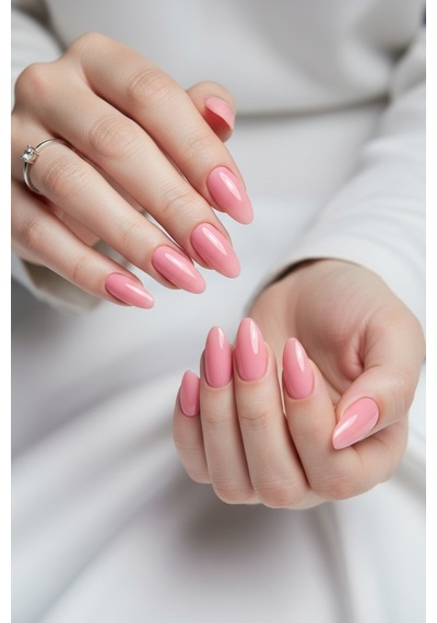 24 Adet Gül Pembe Badem Takma Tırnak Orta Uzun 814 Gül Pembe