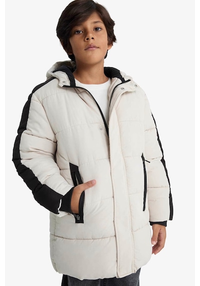 Defacto Erkek Çocuk Su İtici Kapüşonlu Polar Astarlı Parka E9387a825wnbg757 Bej-bg757