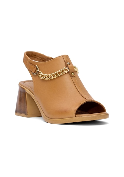Pierre Cardin Pc-54632 Kadın Hakiki Deri Topuklu Sandalet Taba Taba