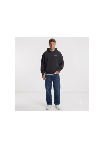 Levi's Rahat Kalıp Pamuk Erkek Kapüşonlu Relaxed Sweatshirt Koyu Siyah