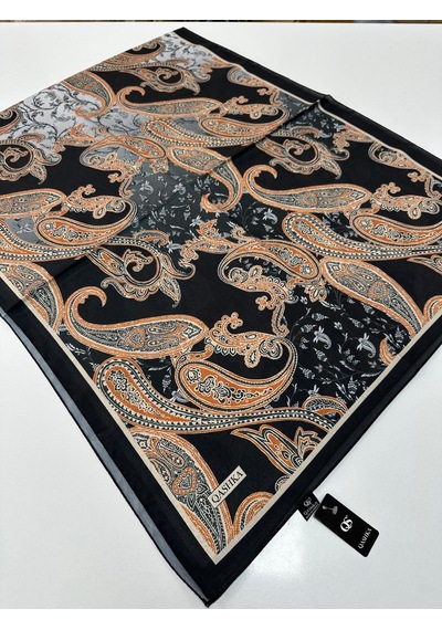 Qashka Saten İpek Şal Etro Desen Lbt0112-41282 Çok Renkli
