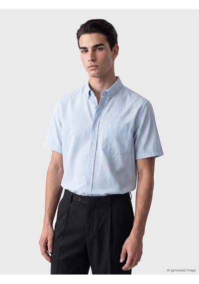 Lcwaıkıkı Classic Mavi Regular Fit Kanvas Erkek Gömlek