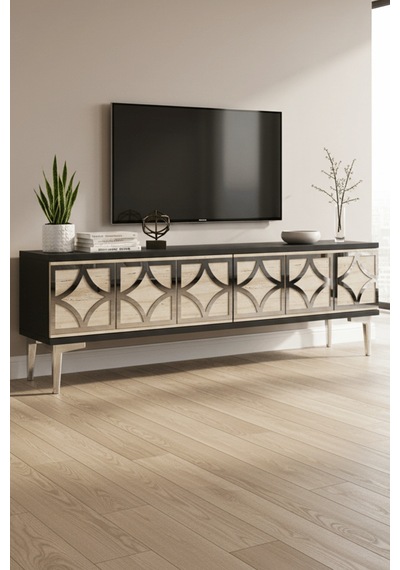 Tsa1237ats - Lemtv120 Tv Stand, Tv Sehpası Antrasit - Traverten - Sılver 120cm Tsa1237ats - Lemtv120 Tv Stand, Tv Sehpası Antrasit - Traverten - Sılver 120cm