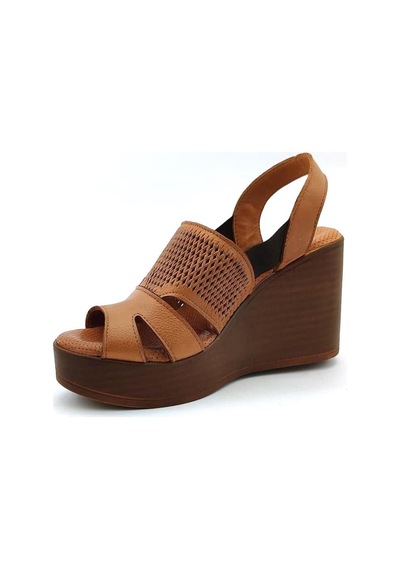 Venüs 2310801 Günlük Hakiki Deri Bayan Sandalet-taba Taba