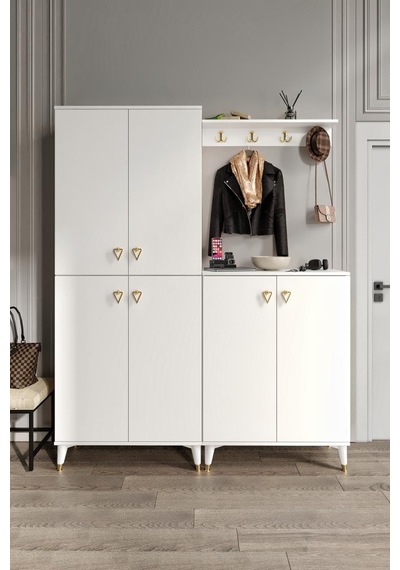 Simple Prt6190 Portmanto Vestiyer Beyaz Gold