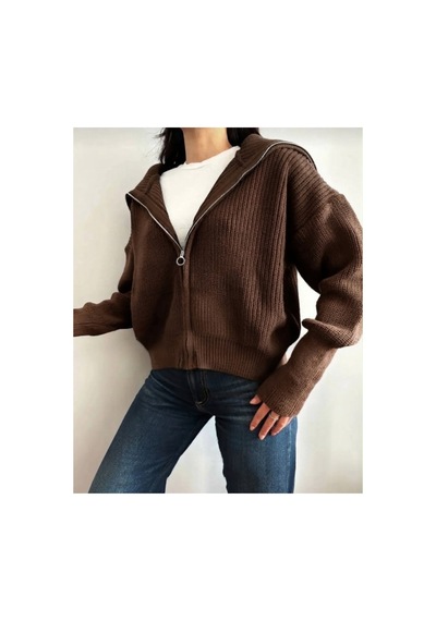Flex Fashıon Kadın Esnek Örgü Fermuarlı Devrik Yaka Yumoş Triko Hırka Kahve Kahverengi - 760178304 Kahverengi - 760178304 Kahverengi Flex Fashıon Kadın Esnek Örgü Fermuarlı Devrik Yaka Yumoş Triko Hırka Kahve Kahverengi - 760178304 Kahverengi - 760178304 Kahverengi