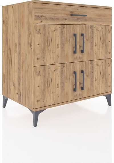 Kronos Şifonyer 3 Raflı Tek Çekmeceli 4 Kapaklı 88x59x96 Çam-çam Atlas Çam