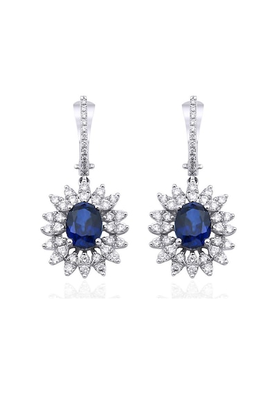 5.35 Karat Safir Pırlanta Küpe - Hrd Sertifikalı