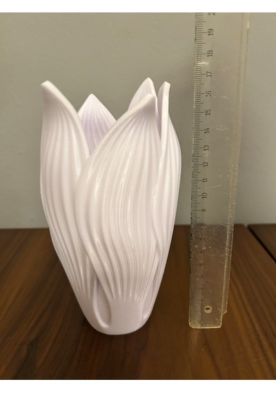 Lale Vazo Dekoratif 3d Beyaz