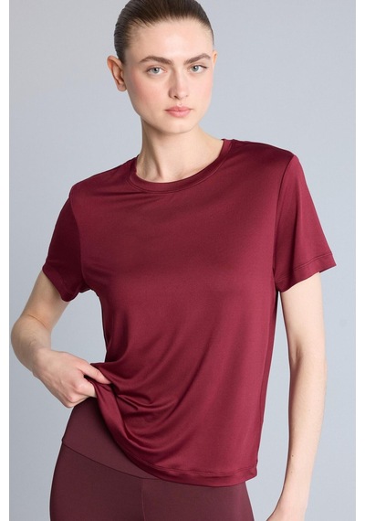 Defacto Standart Fıt Bisiklet Yaka Basic Sporcu Kısa Kollu Tişört D2296ax26aubr115 Bordo-br115