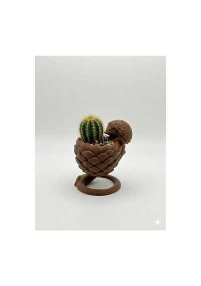 3d Tasarım Kirpi Figürlü Dekoratif Kaktüs Saksısı - 11x7 Cm