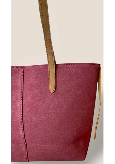 Lovelystore Kadın Süet Geniş Hacimli Fermuarlı Günlük Tote Model Büyük Boy 40x28 Bordo