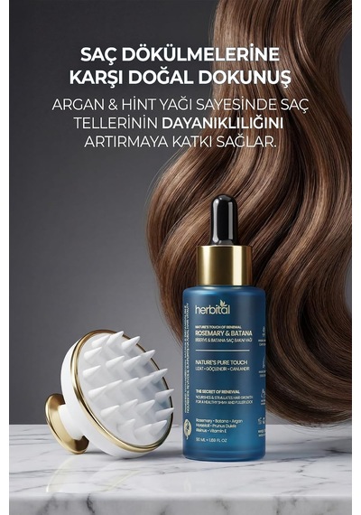 Zenginleştirilmiş Biberiye Yağı Dökülme Ve Beyazlama Karşıtı Batana, Argan, Badem, Vitamin E
