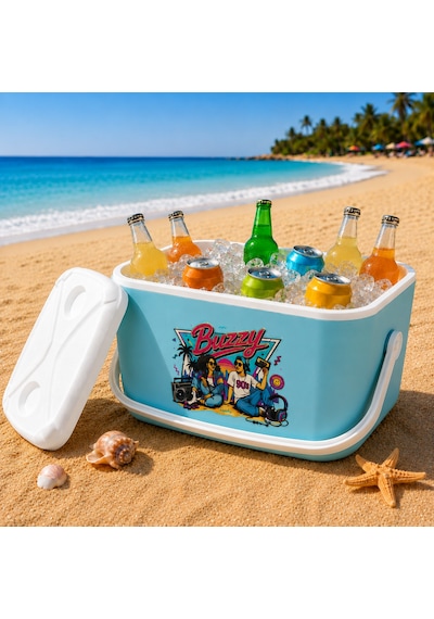 20 Lt Buzzy Retro Buzluk Termos 1179 Cooler Box -398 Açık Mavi