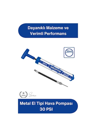 Elpompası Metal El Tipi Hava Pompası 30 Psı Mini Bisiklet Lastik Top Şişirme Pompası Alüminyum Gövd