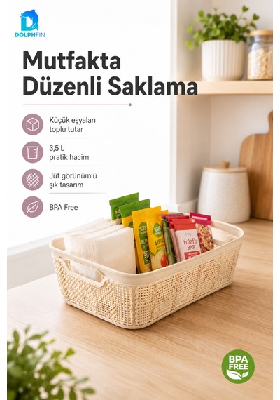 Jute Pratik Sepet 3,5 L Çok Amaçlı Saklama Taşıma Sepeti Çamaşır Oyuncak Düzenleyici Çok Renkli