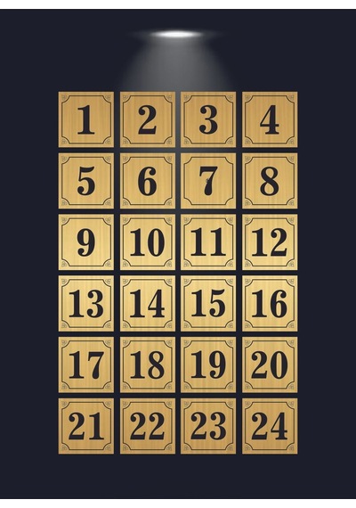 Dolap Kapı Oda Masa Numarası 1 Den 24 E Kadar Metal
