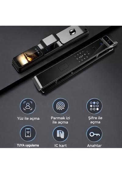Elixa F7 Pro Akıllı Kapı Kilidi Yüz Tanıma, Parmak İzi, Şifre, Kart Ve Tuya Uygulama Destekli