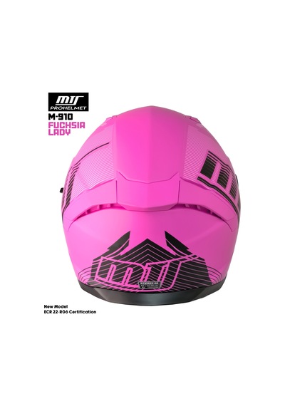 Mts M-910 Fuchsia Lady Güneş Vizörlü Motosiklet Kaskı Mat Pembe - Siyah