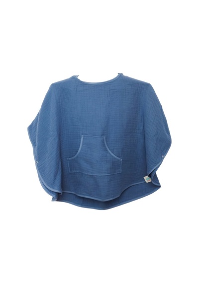 Hafy Baby %100 Organik Pamuklu İndigo 4 Katlı Müslin Panço Indigo