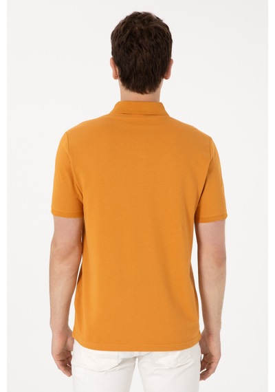 U.S. Polo Assn. Erkek Regular Fit Polo Yaka Hardal Basic Tişört 50306007-VR072