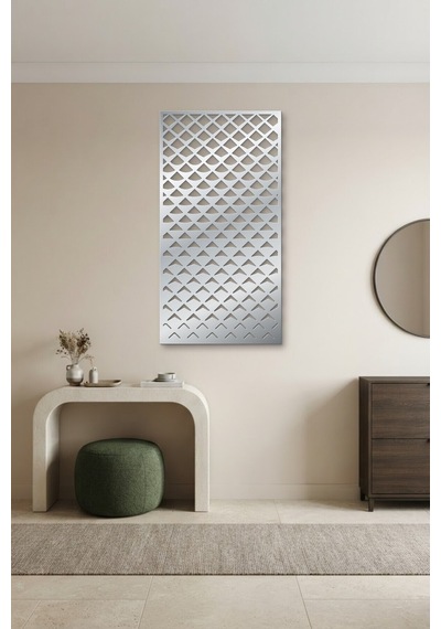 Pul Dekoratif Panel Metal Duvar Tablosu - Duvar Sanatı - Duvar Dekoru - Gümüş