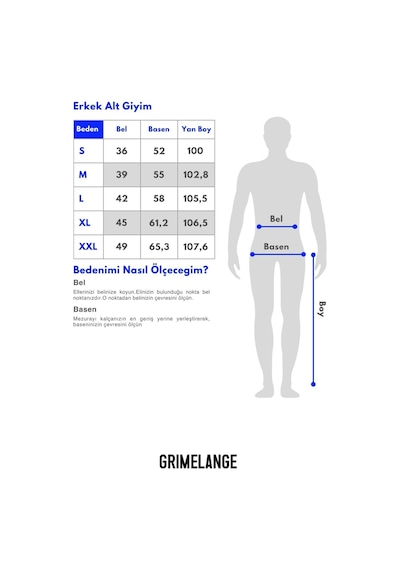 Grimelange Rowan Erkek Relaxed Içi Şardonlu Önü Nervürlü Dekoratif Etiketli Vanilya Eşofman Altı