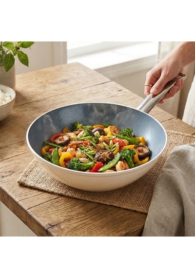 Kitchen Toscana Chef Wok Tava - 28 Cm Renkli