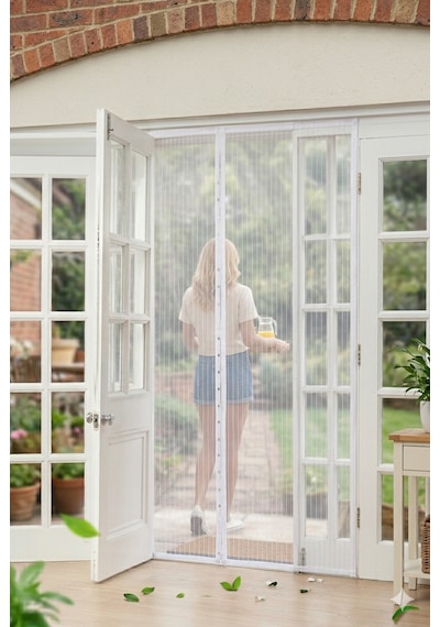 Mıknatıslı Tül Sineklik 105x205 Cm Kendiliğinden Açılıp Kapanan Kapı Sinekliği Kolay Montaj W105 X H210cm
