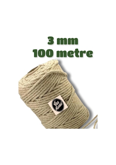 3 Mm 100 Metre Jüt İp - Hasır İp - Kendir İp