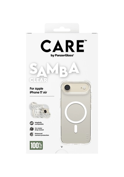Care By Panzerglass Fashionable Apple Uyumlu iPhone Air Samba Transparent Beyaz Magsafe Kılıf