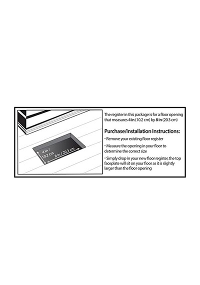Decor Grates Ac408-blk Viktorya Dönemi Zemin Tescili, 4 X 8, Dökme Demir Siyah