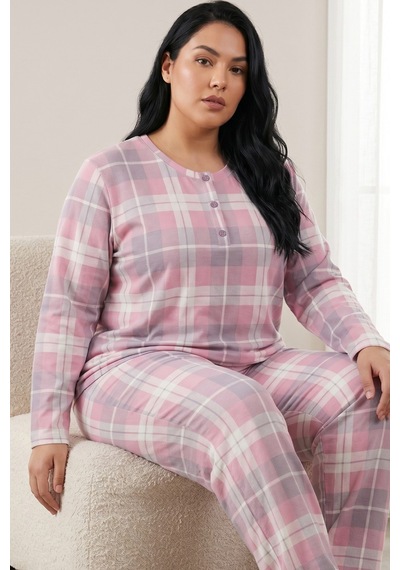Siyah İnci Pamuklu Likralı Büyük Beden Battal Boy Örme Pijama Takım26240956 Pembe Siyah İnci Pamuklu Likralı Büyük Beden Battal Boy Örme Pijama Takım26240956 Pembe