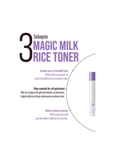 Skin Sensual Magic Milk Rice Toner Nemlendirici Pirinç Toniği 150 ML