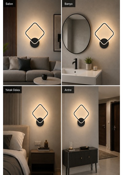 Luko Modern Led Duvar Apliği Günışığı Siyah