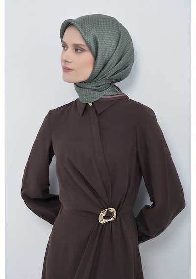 Armine Saf İpek Sura Eşarp-2026 İlkbahar-yaz- 952800d Yeşil-bordo
