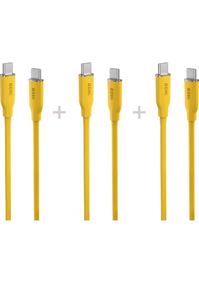 Aohi Silky Type-c To Type-c 1m Pd 3.1 480mbps 140w Süper Hızlı Şarj/data Kablosu Seti 3'lü