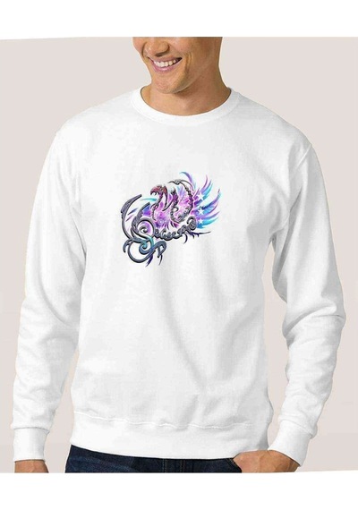 Scorpion Colour Mix Baskılı Beyaz Erkek Örme Sweatshirt