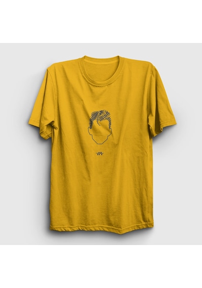 Presmono Unisex Face Arctic Monkeys T-shirt Sarı