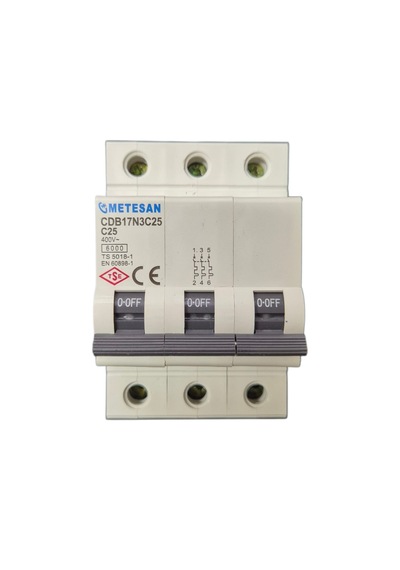 Metesan 3x25a C Tipi W Otomat Sigorta