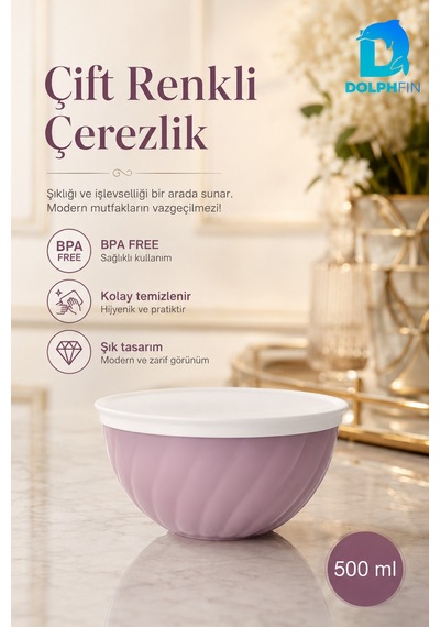 Çift Renkli Çerezlik 500 Ml Bpa Free Sunum Kasesi çok renkli