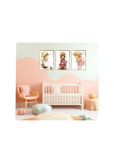 Poster 3 Adet Ahşap Çerçeveli Dekoratif Tablo Çok Renkli - 814954015 Çok Renkli