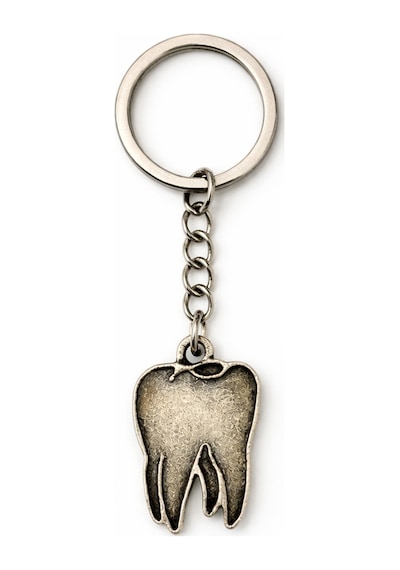 Tooth Charm Diş Figürlü Gümüş Renk Unisex Metal Anahtarlık